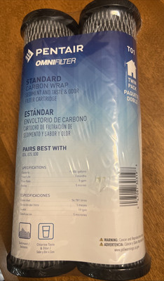NEW 2-pk Omnifilter TO1 Standard Carbon Wrap Sediment & Taste/Odor Filter