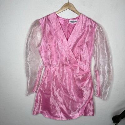 Madeleine Simon Studio Pink Aurora Borealis Glass Mini Dress Women s Large