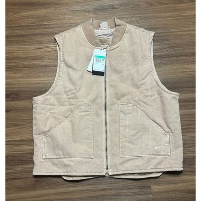 Nike Life Padded Work Vest Utility Canvas Brown Men's Sz XL (FZ6577-200)