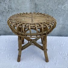 Sgabello mod. Riviera in bambù e rattan design Franco Albini 1960 vintage vimini