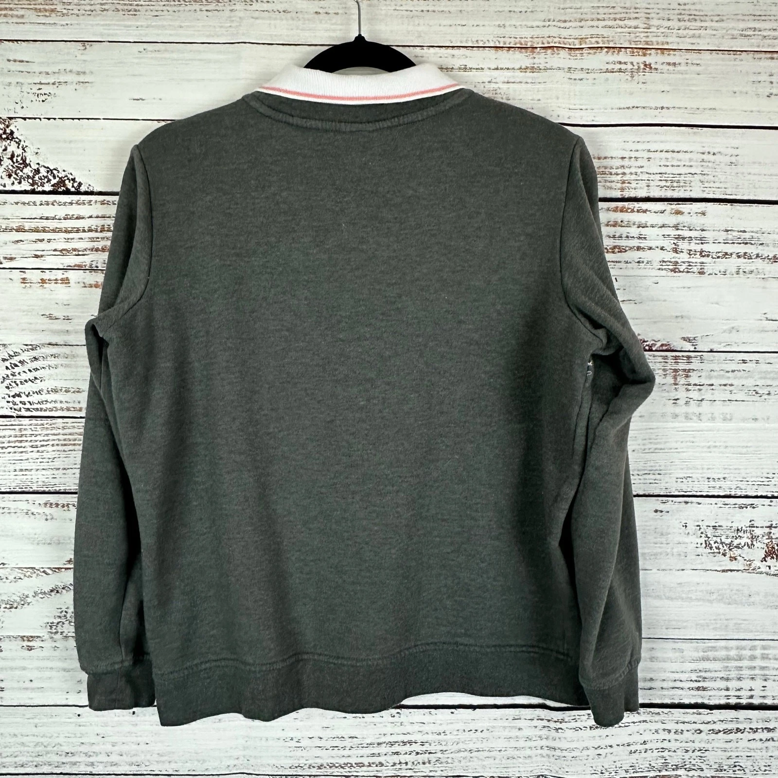 VETEMENTS Felpa donna Adrian Delafield grigio argento ricamata colletto nonna M