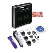 Andis 15 piezas Pro PET Clipper & Deshedding Kit Hoja, 6 Peines Guía, Tijeras, DVD, Estuche