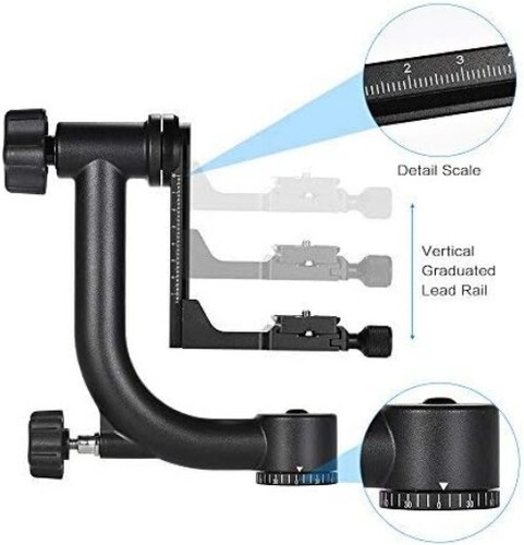 Heavy Duty Gimbal Tripod Head - 30Lbs Load Capacity with Quick Release Plate - Picture 6 of 11