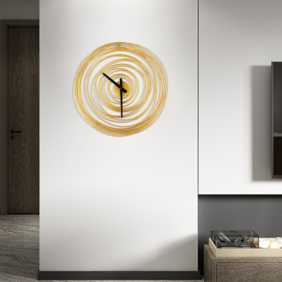 Large Metal Wall Mount Clock Modern Office Home Shop Art Decor Silent Movement