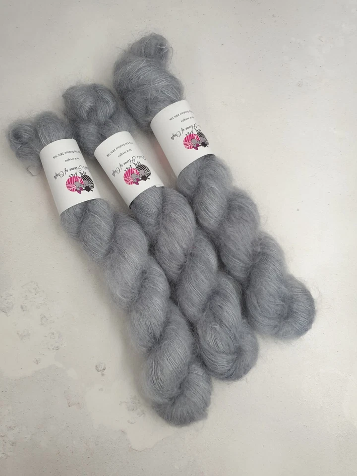 Handgefärnte Kid Mohair Seide Wolle Lace Garn, 50g, DOVE - Bild 1 von 1