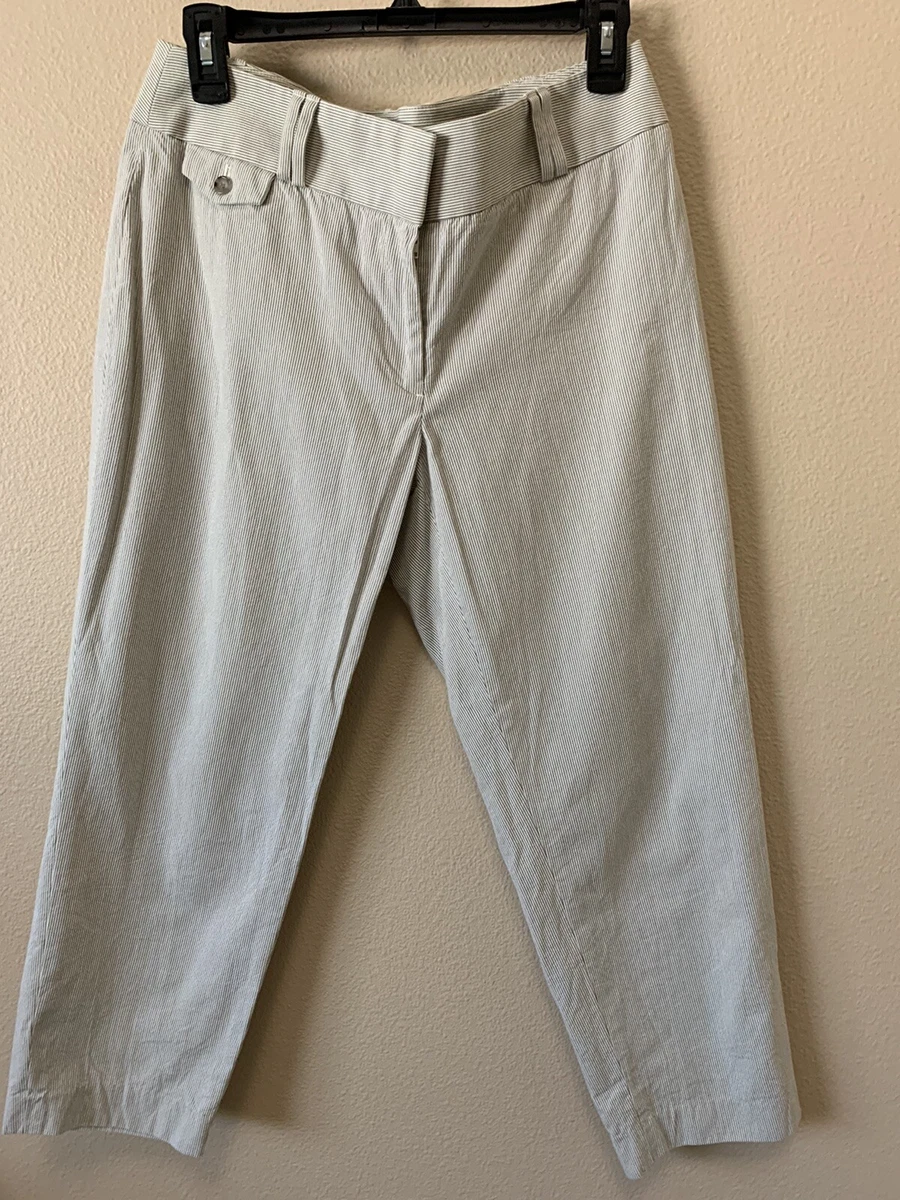 Cream pinstripe shop trousers