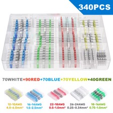 340PCS Waterproof Heat Shrink Solder Seal Sleeve Butt Terminals Wire Connectors