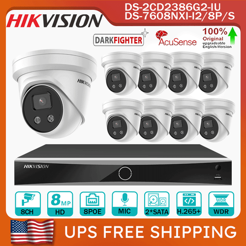 Hikvision 8CH NVR Security System 4K 8MP IP Camera Darkfighter Acusense CCTV Lot Hikvision 8CH NVR Security System 4K 8MP IP Camera Darkfighter Acusense CCTV Lot