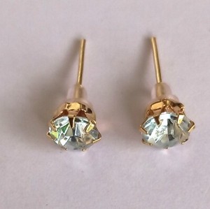 Authentic Earrings Pearl Button women Gold Plated Round Stud White Simulate Style