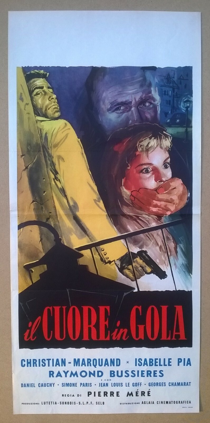 Locandina originale film IL CUORE IN GOLA (1955) - Regia di Pierre Méré