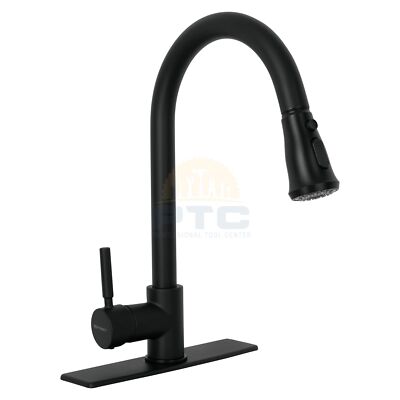 Foset TBF-84M Sink mixer, pull-out neck, matt black, Tubig | eBay