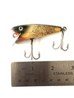 Vintage Shakespeare GLO PUP Honor Built wood Fishing Lure Natural/silver flake. — photo 1