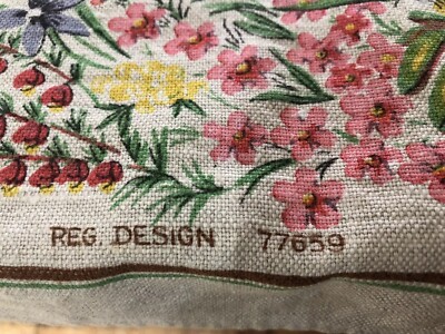 TRUE VINTAGE 60ER JAHRE LEINEN TISCHDECKE AUSTRALIEN VON HEIL REG DESIGN 777658 UNBENUTZT