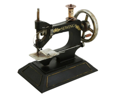 Schwarze Metall Handnähmaschine kleines Nähzimmer Deko Ornament