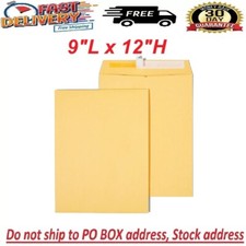100Pcs ENVELOPES Self-Adhesive Closure 9x12 28lb Kraft Mailing Business Manila