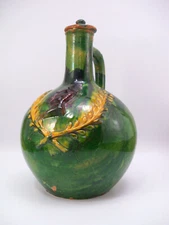 Andrew Jackson Green Glaze Shenandoah Pottery 19th Century American Jug 