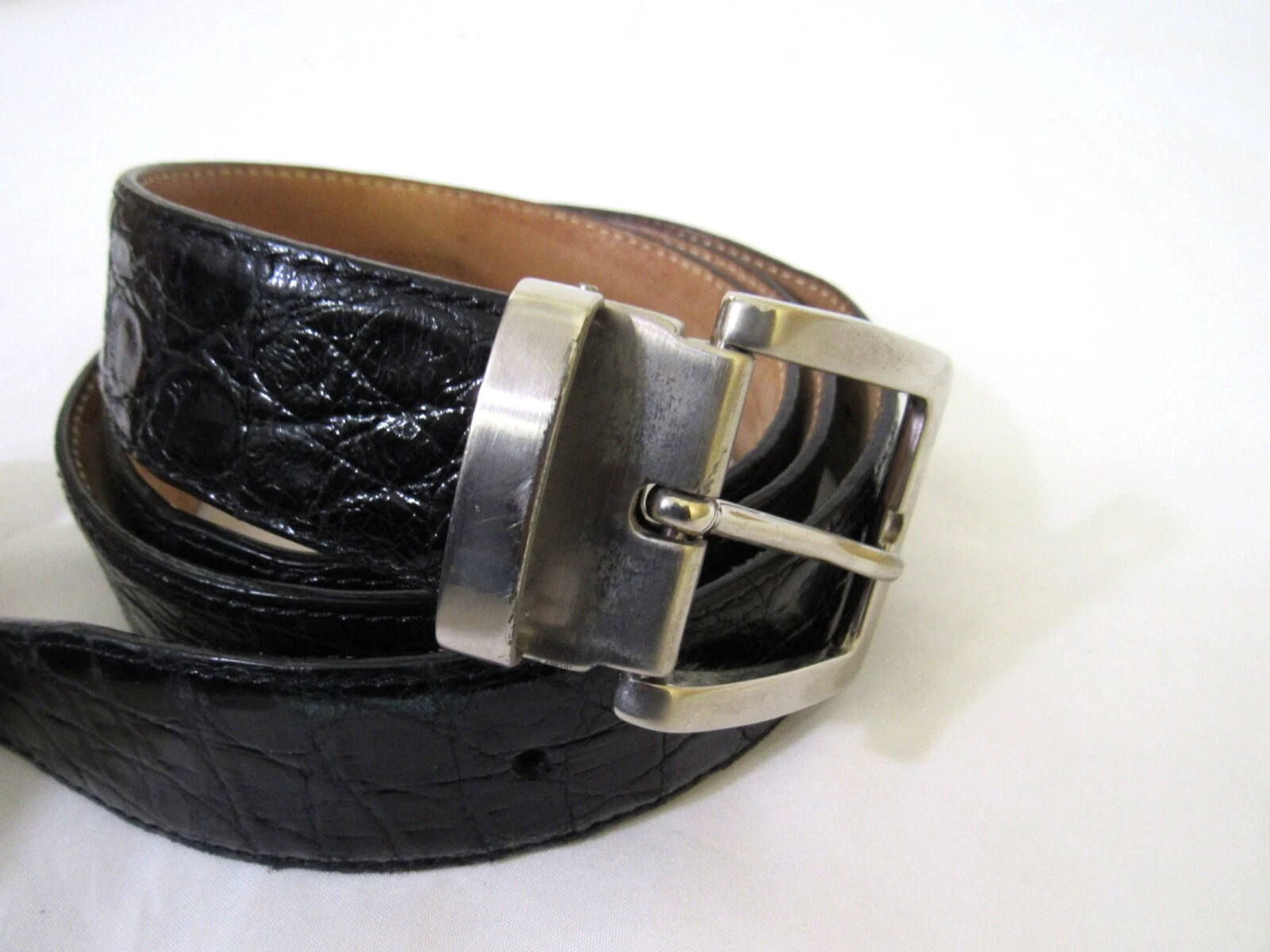 Luxueusement CROCODILE 40mm CEINTURE réglable authentique USA 36