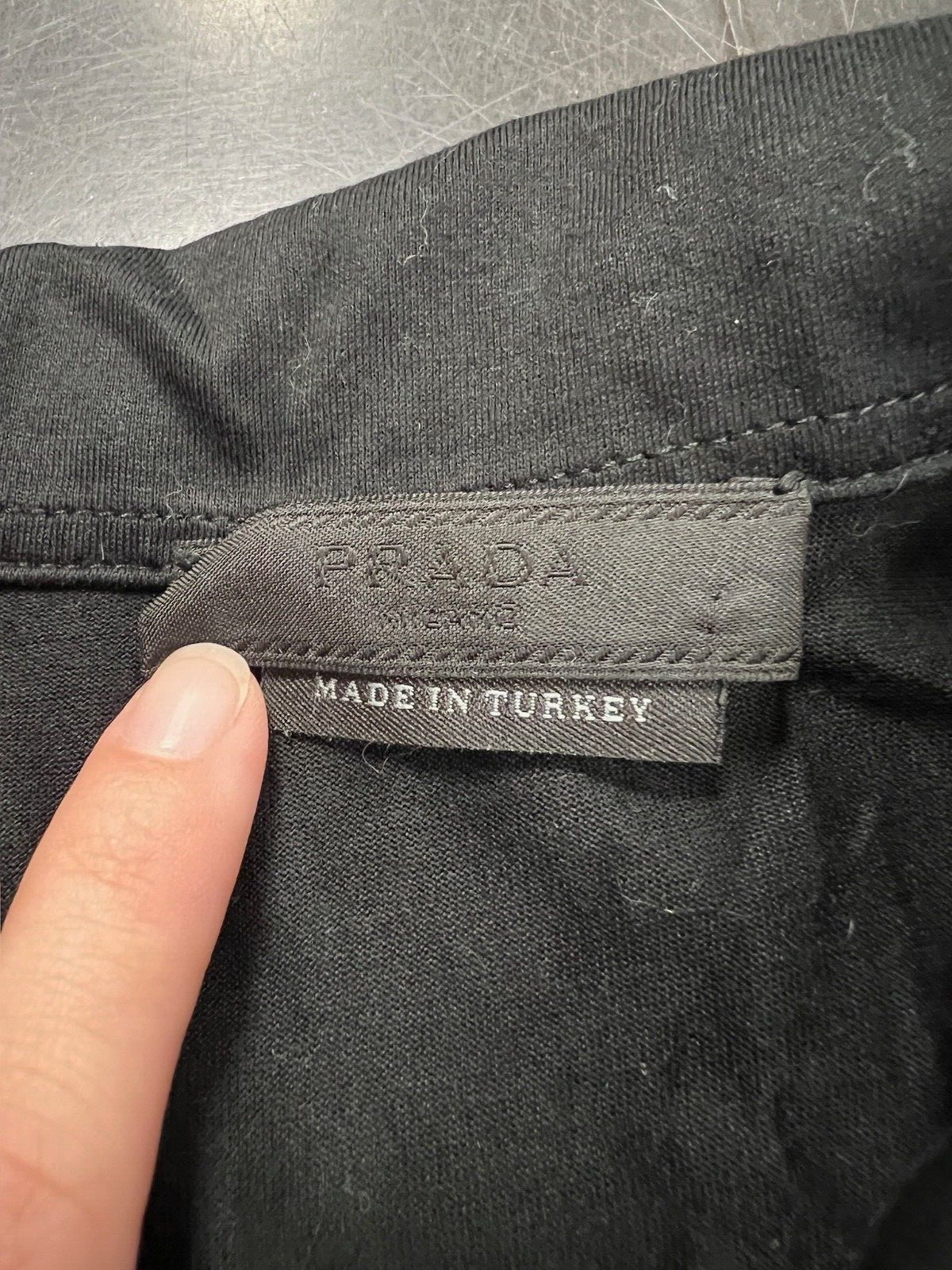 Prada Designer Authentic Black Collared Polo Paja… - image 3