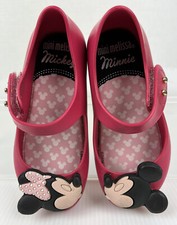 Mini Melissa Disney Mary Jane Toddler Shoes Size 8 Mickey and Minnie Kissing