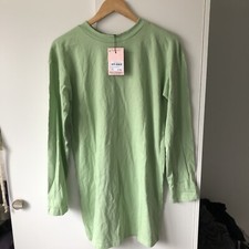 Image of missguided Long Sleeve tee Dress Green