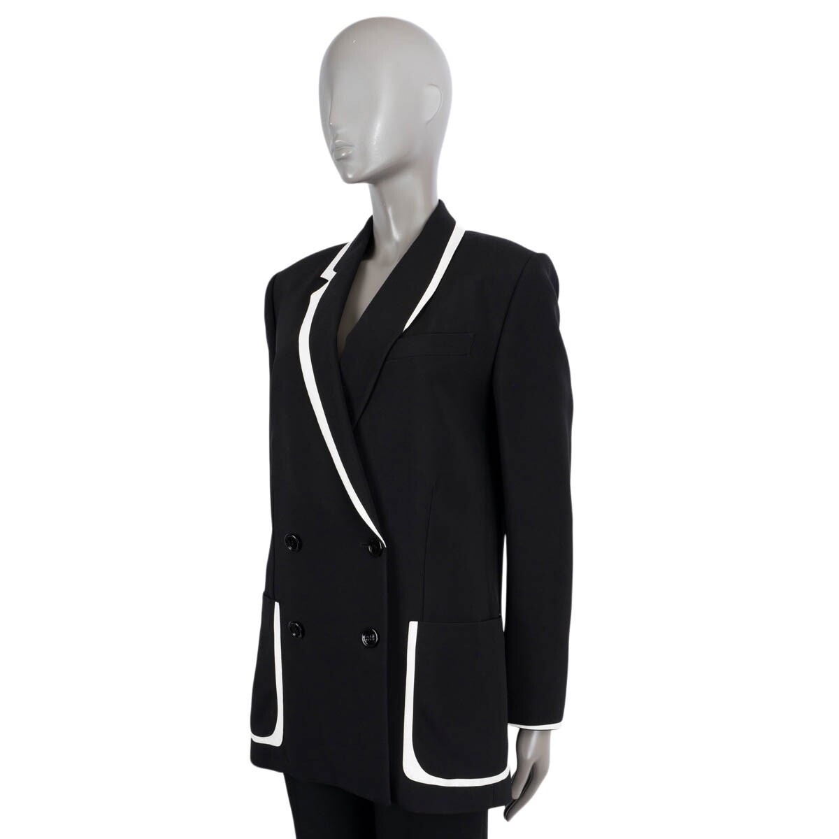 68724 auth FENDI x JOSHUA VIDES black 2020 CONTRAST TRIM Blazer