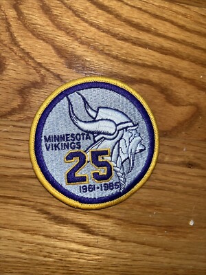 MINNESOTA VIKINGS 25th ANNIVERSARY NFL TEAM PATCH ONLY Willabee Ward WORN  1985