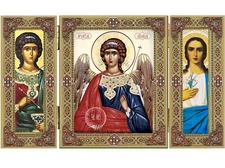 The Great Archangels Saints Saint Michael Gabriel and Raphael Icon Triptych