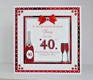  Ruby  40th Wedding  Anniversary  Card  Wife Husband Mum  Dad  