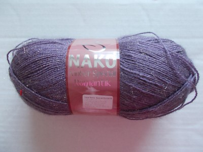 Nako Moher Special Romantik mohair blend yarn, dusty purple, 1 skein (593 yds)