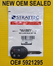 NEW SEALED OEM Lincoln Logo Remote Head Key 164-R8096 5921295 4 Buttons 80-Bit