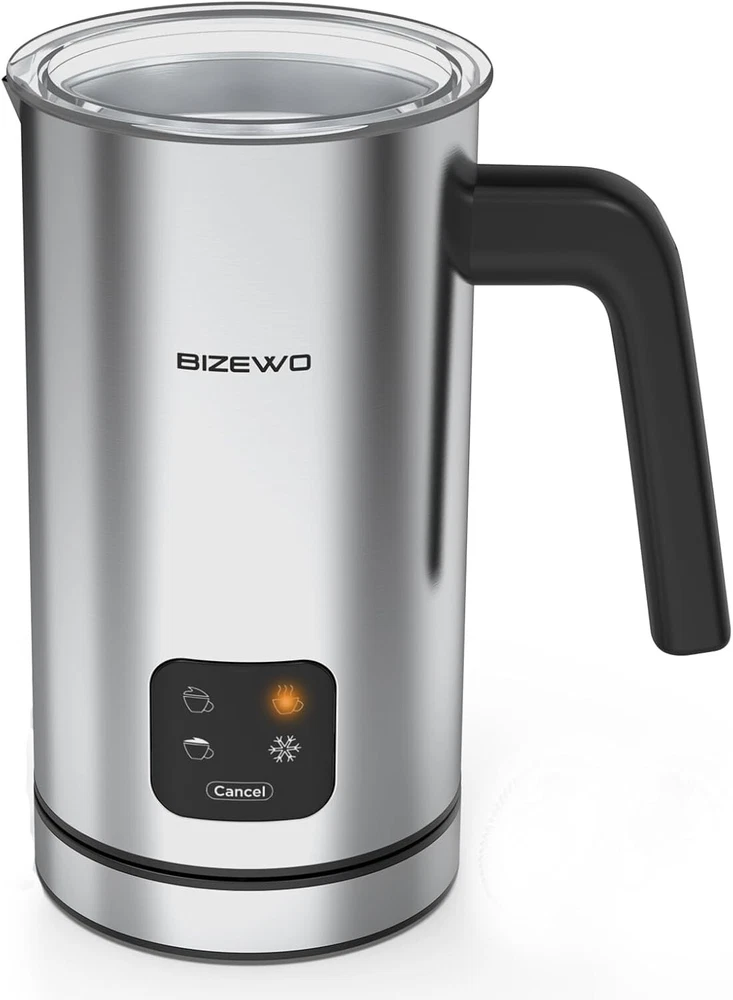 Milk Frother Electric, Coffee Frother, Warm and Cold Milk Foamer, 4 IN 1 Automat