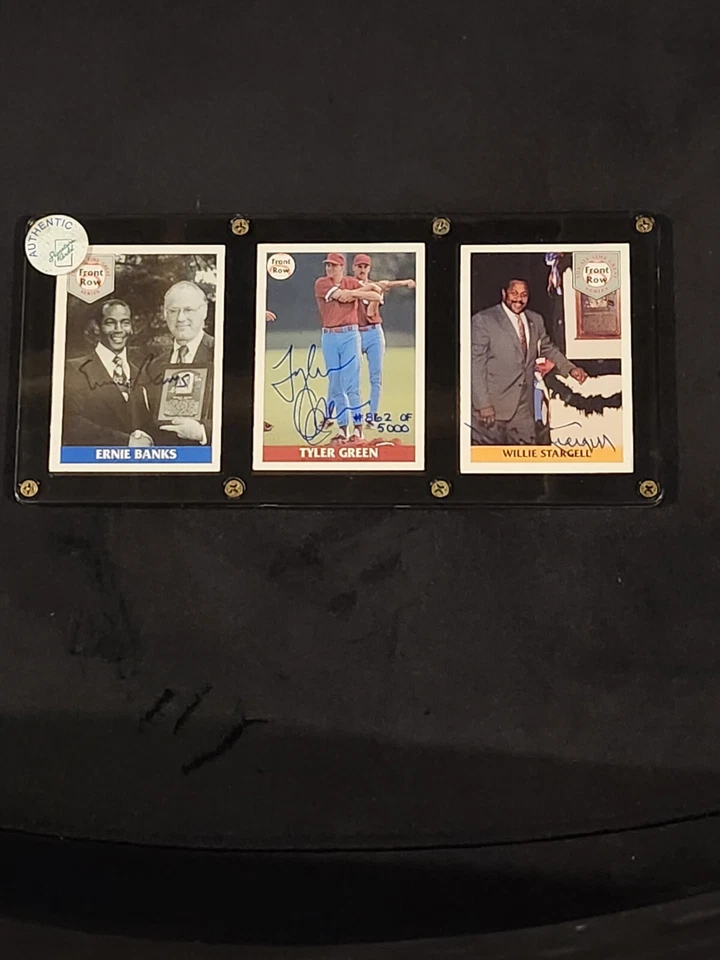 Série de autógrafos autênticos FRONT ROW. Hall da Fama Ernie Banks Willie Stargell - Imagem 2 de 4