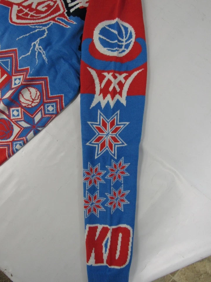 Suéter Kevin Durant #35 Oklahoma City Thunder para Hombres Tallas L-XL Navidad Vacaciones Foto 4 de 4