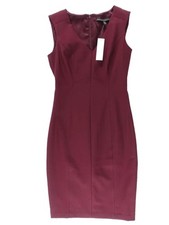 WHITE HOUSE BLACK MARKET Womens Sleeveless Above The Knee Sheath Dress