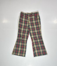 Vintage 1970s Plaid Billy the Kid Flare Legs Plaid Pants Kid Size 9 Bell Bottoms