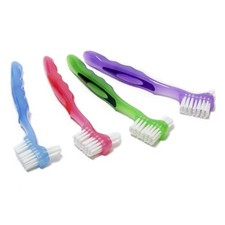 Quala Q90026 Denture Brushes 4 Colors Blue Green Bright Pink Bright Purple 12/Bx