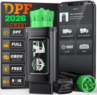 ANCEL HD110 Diesel Heavy Duty Truck Scanner DPF Regen Detroit Paccar Diagnostic