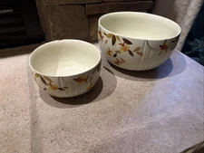 VINTAGE HALL AUTUMN LEAVES RADIANCE MARY DUNBAR 2PC MIXING BOWL SET