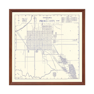 Old Map of Provo City, UT 1920 - Vintage Provo City Utah Art