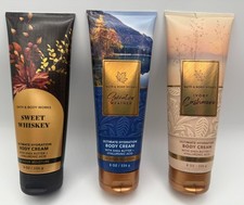 Bath  Body Works Body Cream 3pk 8oz Sweet Whiskey SweaterWeather Ivory Cashmere