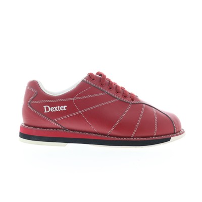 Dexter Dex-10 Mens Red Leather Lace Up Athletic Bowling Shoes 8