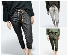 💋 Coole Kunstlederhose Boyfriend Leo-Seitenstreifen Gr. 36-38