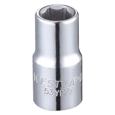 WESTWARD 53YP77 Socket, Steel, Chrome, 1/4 in 53YP77