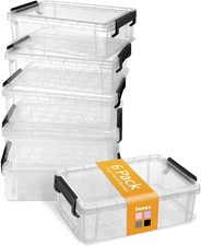 6 Pack Extra Large Pencil Box Plastic Pencil Case Crayon Box Bulk Clear Marker