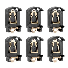 6pcs Brown Plastic Housing  Button Cell Battery Socket Holder Case