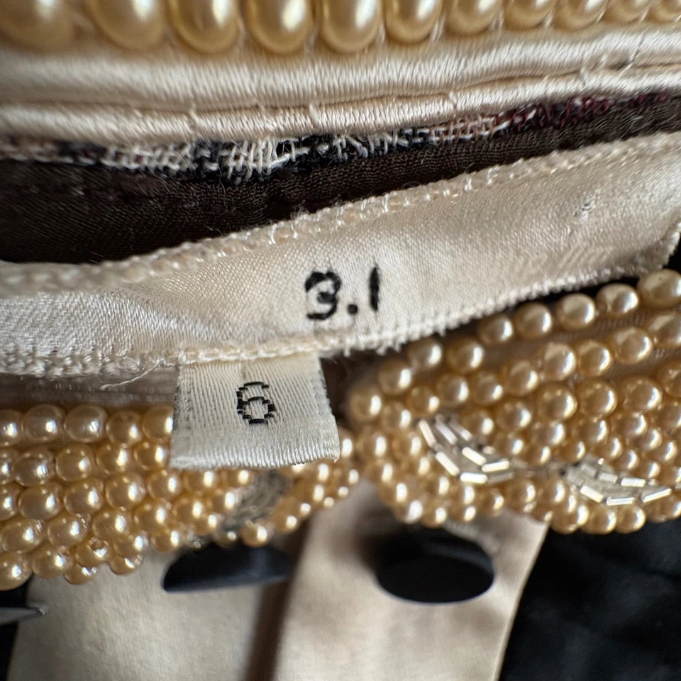 $749 3.1 PHILLIP LIM Plaid Wool Dress Peter Pan Pearl Collar Academia SIZE 6 EUC - Image 3 of 4