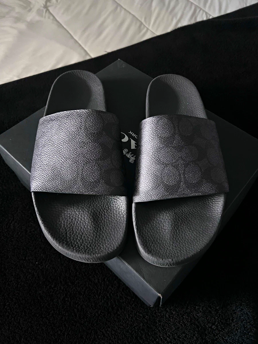 Coach Leather Upper Black Sandals for Men for sale | eBay