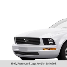 For Ford Mustang 05-09 Main and Bumper Grille Kit 2-Pc Black 8x6 mm Horizontal