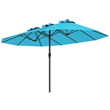 15 FT Double-Sided Large Patio Umbrella Outdoor Table Market Umbrella