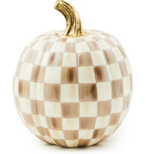 MacKenzie-Childs Mocha Check Small Pumpkin